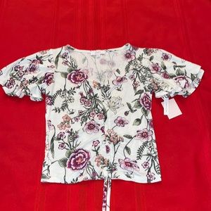 Floral Print Adjustable Crop Top